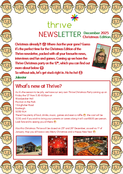 Thrive Newsletter Christmas Edition