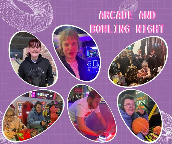 Arcade and bowling night pictures