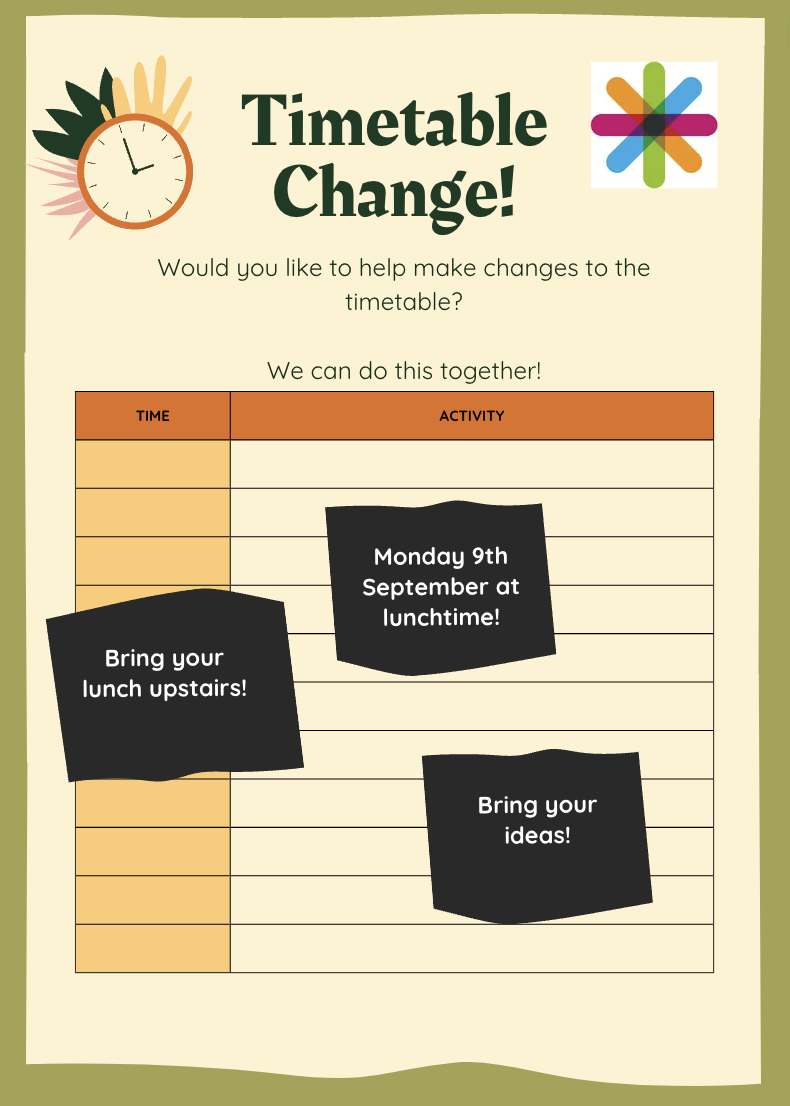 Spiral Blue Timetable Change