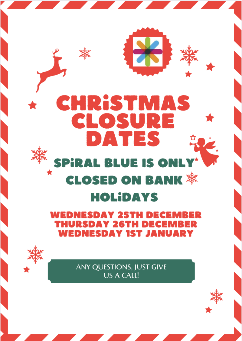 Spiral Blue Closure Dates